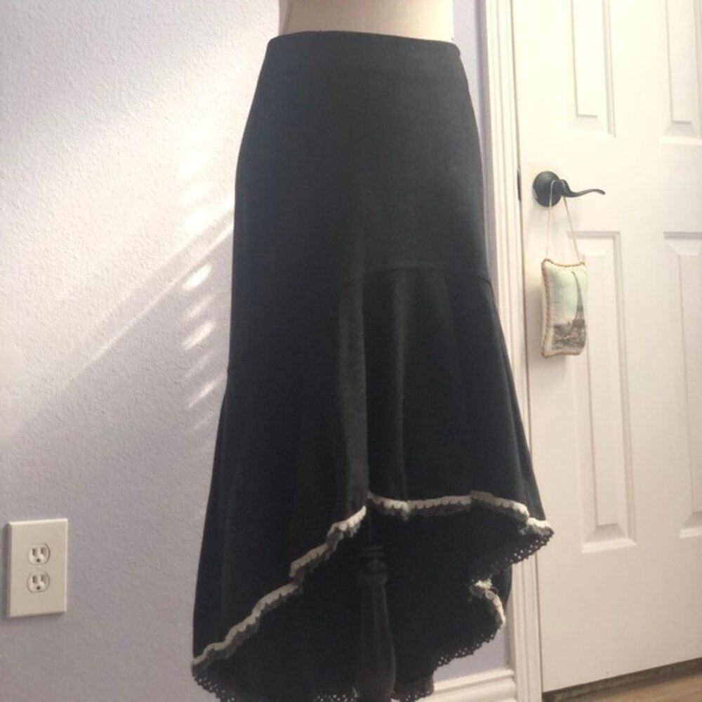 Blue Birdy Charcoal Grey, Hi-lo skirt, Size large